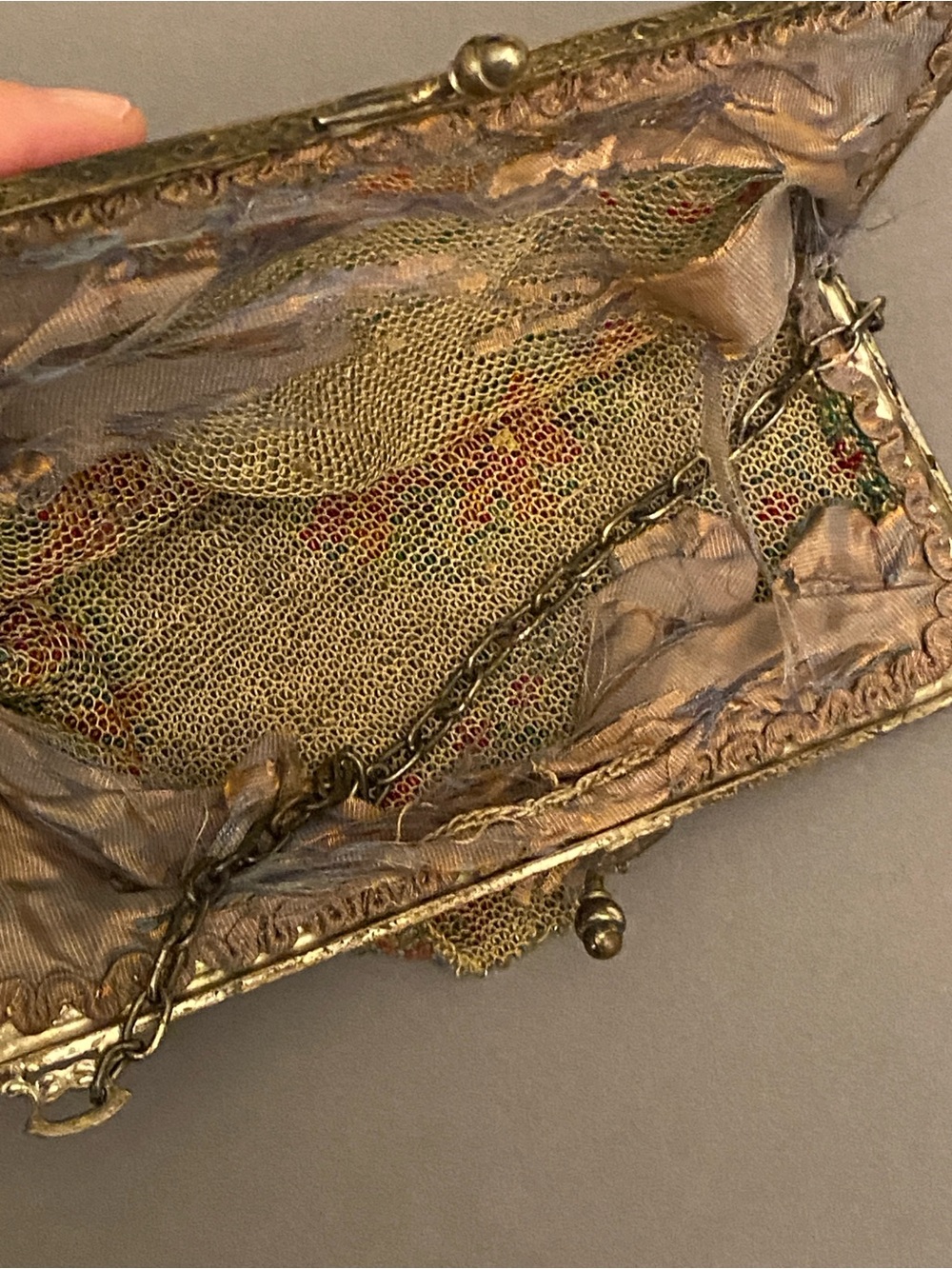 Antique Micro Beaded Floral Purse Victorian Design with Ornate Detail As-Is - Picture 7 of 15